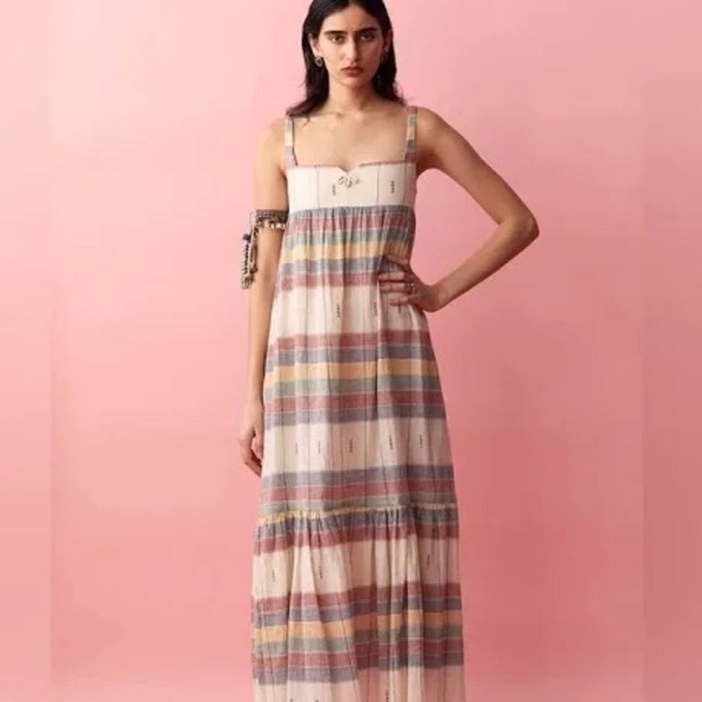 Alix‎ of Bohemia NWT Amelia Havana Maxi Dress Multicolor Stripe Cotton Size Med